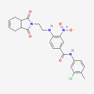 molecular formula C24H23ClN4O5 B4102827 N-(3-chloro-4-methylphenyl)-4-[2-(1,3-dioxo-3a,4,7,7a-tetrahydroisoindol-2-yl)ethylamino]-3-nitrobenzamide 