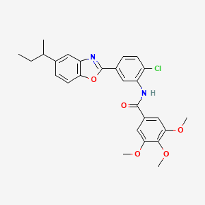 molecular formula C27H27ClN2O5 B4102862 N-[5-(5-sec-butyl-1,3-benzoxazol-2-yl)-2-chlorophenyl]-3,4,5-trimethoxybenzamide 