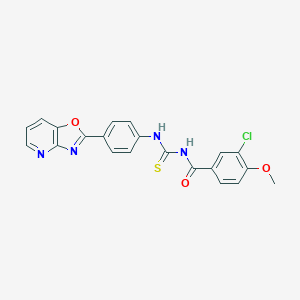 molecular formula C21H15ClN4O3S B410306 3-chloro-4-methoxy-N-[[4-([1,3]oxazolo[4,5-b]pyridin-2-yl)phenyl]carbamothioyl]benzamide 