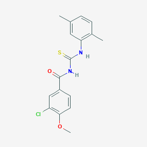 molecular formula C17H17ClN2O2S B410311 3-chloro-N-[(2,5-dimethylphenyl)carbamothioyl]-4-methoxybenzamide 