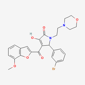 molecular formula C26H25BrN2O6 B4103114 2-(3-bromophenyl)-4-hydroxy-3-(7-methoxy-1-benzofuran-2-carbonyl)-1-(2-morpholin-4-ylethyl)-2H-pyrrol-5-one 