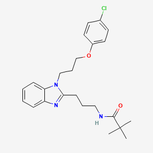 molecular formula C24H30ClN3O2 B4103153 N-(3-{1-[3-(4-chlorophenoxy)propyl]-1H-benzimidazol-2-yl}propyl)-2,2-dimethylpropanamide 