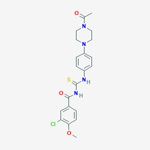 molecular formula C21H23ClN4O3S B410317 N-{[4-(4-acetylpiperazin-1-yl)phenyl]carbamothioyl}-3-chloro-4-methoxybenzamide CAS No. 333738-93-5