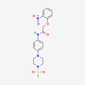 molecular formula C19H22N4O6S B4103186 N-{4-[4-(methylsulfonyl)-1-piperazinyl]phenyl}-2-(2-nitrophenoxy)acetamide 