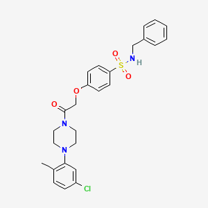 molecular formula C26H28ClN3O4S B4103200 N-benzyl-4-[2-[4-(5-chloro-2-methylphenyl)piperazin-1-yl]-2-oxoethoxy]benzenesulfonamide 
