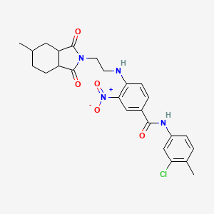 molecular formula C25H27ClN4O5 B4103368 N-(3-chloro-4-methylphenyl)-4-[2-(5-methyl-1,3-dioxo-3a,4,5,6,7,7a-hexahydroisoindol-2-yl)ethylamino]-3-nitrobenzamide 