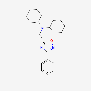 molecular formula C22H31N3O B4103391 N-cyclohexyl-N-{[3-(4-methylphenyl)-1,2,4-oxadiazol-5-yl]methyl}cyclohexanamine 