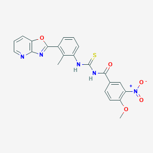 molecular formula C22H17N5O5S B410340 4-methoxy-N-[[2-methyl-3-([1,3]oxazolo[4,5-b]pyridin-2-yl)phenyl]carbamothioyl]-3-nitrobenzamide CAS No. 333739-15-4