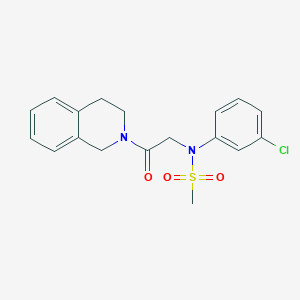 molecular formula C18H19ClN2O3S B4103480 N-(3-Chloro-phenyl)-N-[2-(3,4-dihydro-1H-isoquinolin-2-yl)-2-oxo-ethyl]-methanesulfonamide 