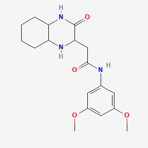 molecular formula C18H25N3O4 B4103498 N-(3,5-dimethoxyphenyl)-2-(3-oxodecahydroquinoxalin-2-yl)acetamide 