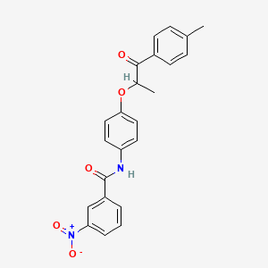 molecular formula C23H20N2O5 B4103597 N-(4-{[1-(4-methylphenyl)-1-oxopropan-2-yl]oxy}phenyl)-3-nitrobenzamide 