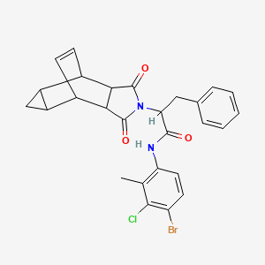 molecular formula C27H24BrClN2O3 B4103650 N-(4-bromo-3-chloro-2-methylphenyl)-2-(1,3-dioxooctahydro-4,6-ethenocyclopropa[f]isoindol-2(1H)-yl)-3-phenylpropanamide 