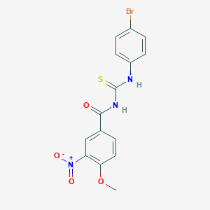 molecular formula C15H12BrN3O4S B410367 N-[(4-bromophenyl)carbamothioyl]-4-methoxy-3-nitrobenzamide 