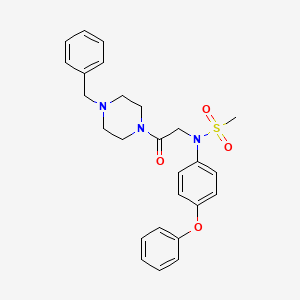 molecular formula C26H29N3O4S B4103699 N-[2-(4-Benzyl-piperazin-1-yl)-2-oxo-ethyl]-N-(4-phenoxy-phenyl)-methanesulfonamide 