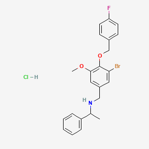 molecular formula C23H24BrClFNO2 B4103735 N-{3-bromo-4-[(4-fluorobenzyl)oxy]-5-methoxybenzyl}-1-phenylethanamine hydrochloride 