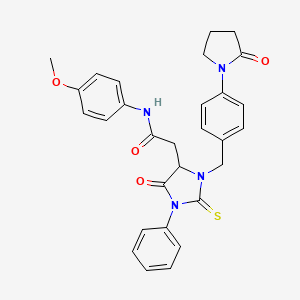 molecular formula C29H28N4O4S B4103764 N-(4-METHOXYPHENYL)-2-(5-OXO-3-{[4-(2-OXOPYRROLIDIN-1-YL)PHENYL]METHYL}-1-PHENYL-2-SULFANYLIDENEIMIDAZOLIDIN-4-YL)ACETAMIDE 