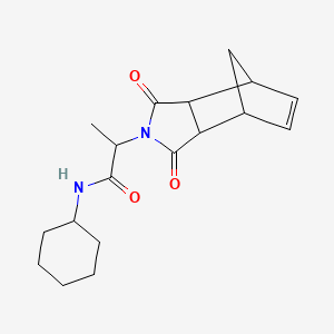 molecular formula C18H24N2O3 B4103797 N-cyclohexyl-2-(1,3-dioxo-1,3,3a,4,7,7a-hexahydro-2H-4,7-methanoisoindol-2-yl)propanamide CAS No. 1007930-97-3