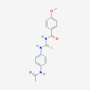 molecular formula C17H17N3O3S B410404 N-[4-({[(4-methoxybenzoyl)amino]carbothioyl}amino)phenyl]acetamide 