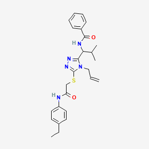 molecular formula C26H31N5O2S B4104088 N-{1-[5-({2-[(4-ethylphenyl)amino]-2-oxoethyl}sulfanyl)-4-(prop-2-en-1-yl)-4H-1,2,4-triazol-3-yl]-2-methylpropyl}benzamide 