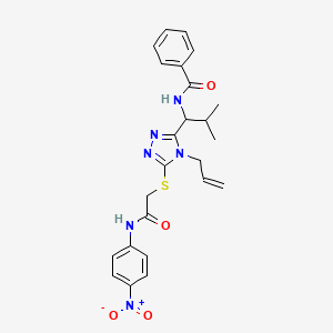 molecular formula C24H26N6O4S B4104170 N-{2-methyl-1-[5-({2-[(4-nitrophenyl)amino]-2-oxoethyl}sulfanyl)-4-(prop-2-en-1-yl)-4H-1,2,4-triazol-3-yl]propyl}benzamide 