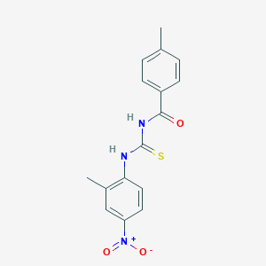 molecular formula C16H15N3O3S B410421 N-{4-nitro-2-methylphenyl}-N'-(4-methylbenzoyl)thiourea 