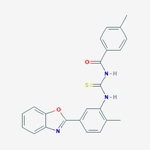molecular formula C23H19N3O2S B410430 N-[5-(1,3-benzoxazol-2-yl)-2-methylphenyl]-N'-(4-methylbenzoyl)thiourea 