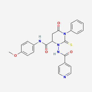 molecular formula C24H21N5O4S B4104419 N-(4-methoxyphenyl)-6-oxo-1-phenyl-3-[(pyridin-4-ylcarbonyl)amino]-2-thioxohexahydropyrimidine-4-carboxamide 