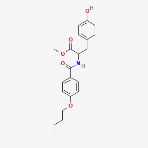 molecular formula C21H25NO5 B4104421 Methyl 2-[(4-butoxybenzoyl)amino]-3-(4-hydroxyphenyl)propanoate 