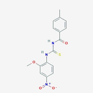 molecular formula C16H15N3O4S B410445 N-[(2-methoxy-4-nitrophenyl)carbamothioyl]-4-methylbenzamide CAS No. 335393-52-7