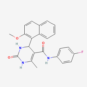 molecular formula C23H20FN3O3 B4104485 N-(4-fluorophenyl)-4-(2-methoxynaphthalen-1-yl)-6-methyl-2-oxo-3,4-dihydro-1H-pyrimidine-5-carboxamide 