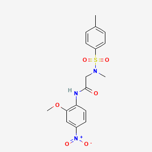 molecular formula C17H19N3O6S B4104487 N-(2-methoxy-4-nitrophenyl)-2-[methyl-(4-methylphenyl)sulfonylamino]acetamide 