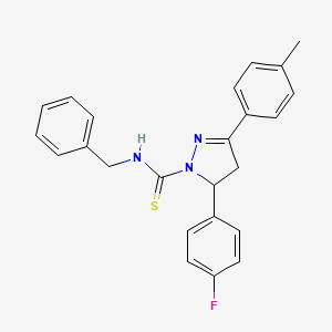 molecular formula C24H22FN3S B4104493 N-benzyl-3-(4-fluorophenyl)-5-(4-methylphenyl)-3,4-dihydropyrazole-2-carbothioamide 