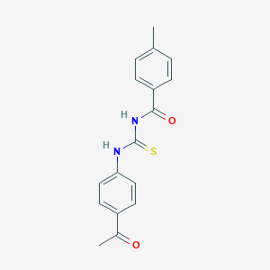 molecular formula C17H16N2O2S B410450 N-[(4-acetylphenyl)carbamothioyl]-4-methylbenzamide 