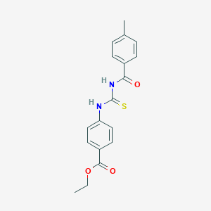 molecular formula C18H18N2O3S B410451 Ethyl 4-({[(4-methylphenyl)carbonyl]carbamothioyl}amino)benzoate 