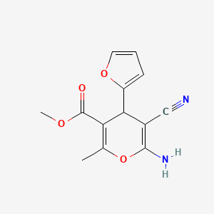 molecular formula C13H12N2O4 B4104578 methyl 6-amino-5-cyano-4-(2-furyl)-2-methyl-4H-pyran-3-carboxylate 