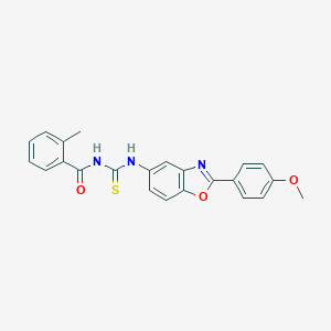 molecular formula C23H19N3O3S B410462 N-[2-(4-methoxyphenyl)-1,3-benzoxazol-5-yl]-N'-(2-methylbenzoyl)thiourea 