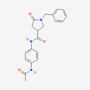 molecular formula C20H21N3O3 B4104638 N-(4-acetamidophenyl)-1-benzyl-5-oxopyrrolidine-3-carboxamide 