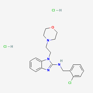 molecular formula C20H25Cl3N4O B4104767 N-[(2-chlorophenyl)methyl]-1-(2-morpholin-4-ylethyl)benzimidazol-2-amine;dihydrochloride 