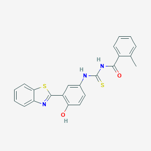 molecular formula C22H17N3O2S2 B410477 N-[3-(1,3-benzothiazol-2-yl)-4-hydroxyphenyl]-N'-(2-methylbenzoyl)thiourea 