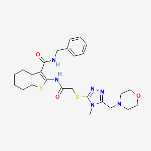 molecular formula C26H32N6O3S2 B4104996 N-benzyl-2-[({[4-methyl-5-(morpholin-4-ylmethyl)-4H-1,2,4-triazol-3-yl]sulfanyl}acetyl)amino]-4,5,6,7-tetrahydro-1-benzothiophene-3-carboxamide 