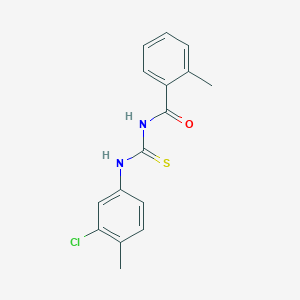 molecular formula C16H15ClN2OS B410501 N-[(3-chloro-4-methylphenyl)carbamothioyl]-2-methylbenzamide 