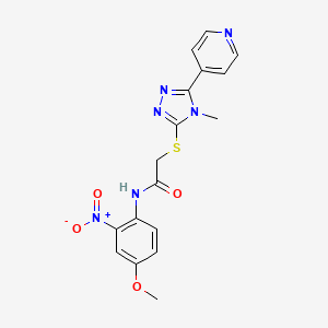 molecular formula C17H16N6O4S B4105058 N~1~-(4-METHOXY-2-NITROPHENYL)-2-{[4-METHYL-5-(4-PYRIDYL)-4H-1,2,4-TRIAZOL-3-YL]SULFANYL}ACETAMIDE 