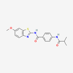 molecular formula C19H19N3O3S B4105206 N-(6-METHOXY-1,3-BENZOTHIAZOL-2-YL)-4-(2-METHYLPROPANAMIDO)BENZAMIDE 