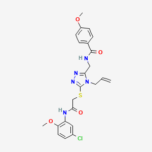 molecular formula C23H24ClN5O4S B4105235 N-{[5-({2-[(5-chloro-2-methoxyphenyl)amino]-2-oxoethyl}sulfanyl)-4-(prop-2-en-1-yl)-4H-1,2,4-triazol-3-yl]methyl}-4-methoxybenzamide 