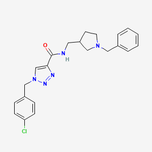 molecular formula C22H24ClN5O B4105270 N-[(1-benzylpyrrolidin-3-yl)methyl]-1-[(4-chlorophenyl)methyl]triazole-4-carboxamide 