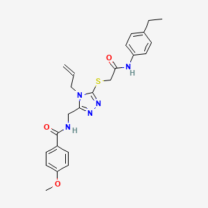 molecular formula C24H27N5O3S B4105290 N-{[5-({2-[(4-ethylphenyl)amino]-2-oxoethyl}sulfanyl)-4-(prop-2-en-1-yl)-4H-1,2,4-triazol-3-yl]methyl}-4-methoxybenzamide 