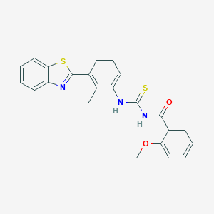molecular formula C23H19N3O2S2 B410530 N-[[3-(1,3-benzothiazol-2-yl)-2-methylphenyl]carbamothioyl]-2-methoxybenzamide 