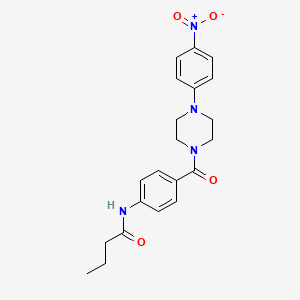 molecular formula C21H24N4O4 B4105371 N-(4-{[4-(4-NITROPHENYL)PIPERAZINO]CARBONYL}PHENYL)BUTANAMIDE 
