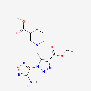 molecular formula C16H23N7O5 B4105522 ethyl 1-{[1-(4-amino-1,2,5-oxadiazol-3-yl)-4-(ethoxycarbonyl)-1H-1,2,3-triazol-5-yl]methyl}piperidine-3-carboxylate CAS No. 312277-79-5