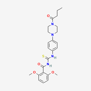 molecular formula C24H30N4O4S B4105698 N-{[4-(4-butanoylpiperazin-1-yl)phenyl]carbamothioyl}-2,6-dimethoxybenzamide 